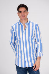 Men's Regular Fit Cotton Long Sleeves Striped Shirt Perfect For Casual Outings