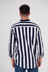 Men's Regular Fit Cotton Long Sleeves Striped Shirt Perfect For Casual Outings