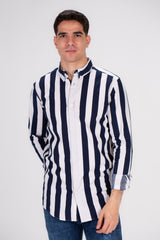 Men's Regular Fit Cotton Long Sleeves Striped Shirt Perfect For Casual Outings