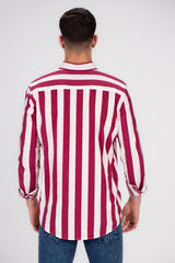 Men's Regular Fit Cotton Long Sleeves Striped Shirt Perfect For Casual Outings