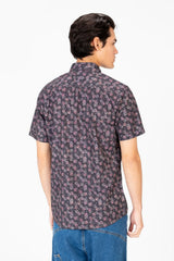 Men's Slim Fit Dotted Half Sleeve Shirt