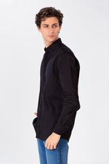 Men's Slim Fit Basic Plain Long Sleeve Shirt