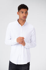 Men's Slim Fit Basic Plain Button Front Shirt