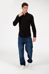 Men's Basic Plain Slim Fit Shirt In Comfortable Material
