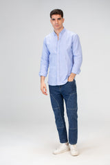 Mens Basic Plain Slim Fit Long Sleeves Shirt