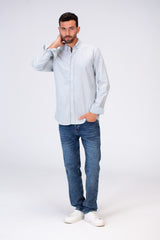 Mens Basic Plain Slim Fit Long Sleeves Shirt
