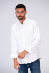 Mens Basic Plain Slim Fit Long Sleeves Shirt