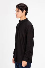 قميص رجالي أساسي كتان بقصة عادية