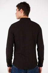 Men's Basic Slim Fit Collar Long Sleeve Shirt