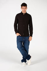 Men's Basic Slim Fit Collar Long Sleeve Shirt