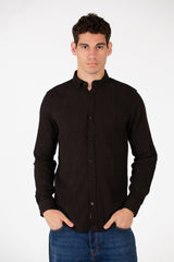 Men's Basic Slim Fit Collar Long Sleeve Shirt