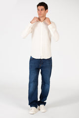 Men's Basic Slim Fit Collar Long Sleeve Shirt