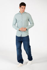 Men's Basic Slim Fit Collar Long Sleeve Shirt