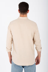 Mens Basic Plain Shirt With Long Sleeves And Slim Fit Cut