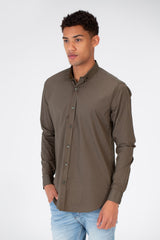 Men's Basic Plain Button Front Shirt In Poplin Material