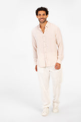 Men's Basic Plain Linen Shirt High Quality Regular Fit Long Sleeve