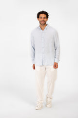 Men's Basic Plain Linen Shirt High Quality Regular Fit Long Sleeve
