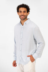 Men's Basic Plain Linen Shirt High Quality Regular Fit Long Sleeve