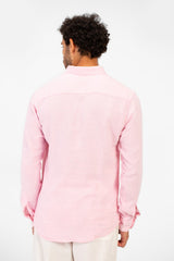 Men's Basic Plain Linen Shirt High Quality Regular Fit Long Sleeve