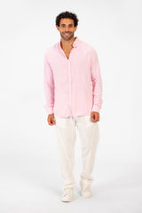 Men's Basic Plain Linen Shirt High Quality Regular Fit Long Sleeve
