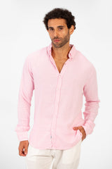 Men's Basic Plain Linen Shirt High Quality Regular Fit Long Sleeve