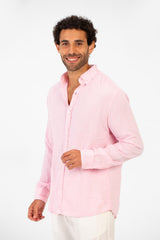 Men's Basic Plain Linen Shirt High Quality Regular Fit Long Sleeve