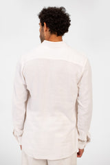 Men's Basic Plain Linen Shirt High Quality Regular Fit Long Sleeve