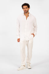 Men's Basic Plain Linen Shirt High Quality Regular Fit Long Sleeve