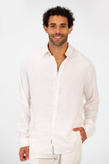 Men's Basic Plain Linen Shirt High Quality Regular Fit Long Sleeve