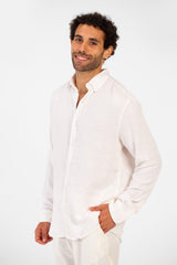 Men's Basic Plain Linen Shirt High Quality Regular Fit Long Sleeve