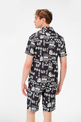 Men's Printed Outfit Set - Polyester