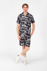 Men's Printed Outfit Set - Polyester