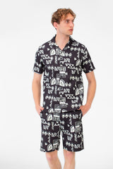 Men's Printed Outfit Set - Polyester