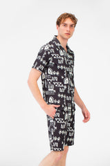 Men's Printed Outfit Set - Polyester
