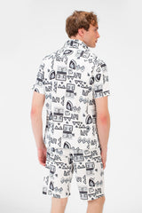 Men's Printed Outfit Set - Polyester