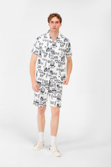 Men's Printed Outfit Set - Polyester