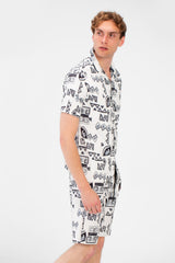 Men's Printed Outfit Set - Polyester