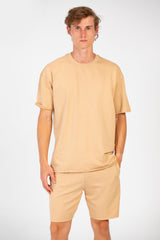 ملابس أساسية للرجال، قميص عصري مريح بأكمام قصيرة وشورت