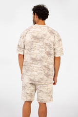 Men's Summer Outfit Set Regular Fit Tie Dye Half Sleeve T-Shirt And Short