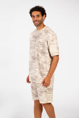 Men's Summer Outfit Set Regular Fit Tie Dye Half Sleeve T-Shirt And Short