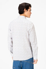Men's Jakar Printed Slim Fit Long Sleeve Shirt White