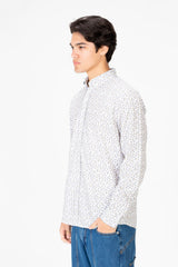 Men's Jakar Printed Slim Fit Long Sleeve Shirt White