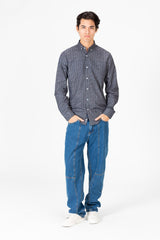Men's Slim Fit Full Poplin Print Long Sleeve Shirt