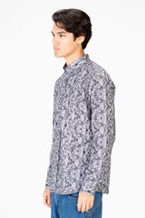 Men's Slim Fit Printed Jakar Long Sleeve Shirt