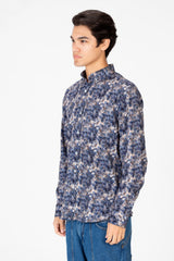 Men's Long Sleeve Slim Fit Jakar Printed Shirt