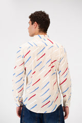 Men's Slim Fit Printed Jakar Shirt