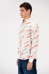Men's Slim Fit Printed Jakar Shirt