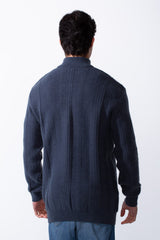 Men's Half Zip High Neck Slim Fit Plain Knitted Pullover
