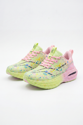 Women's Tomato Store Splash Motion Sneakers Duck Shoes Paint Splatter Artwork Across Upper Speckled Sculpted Sole