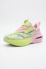 Women's Tomato Store Splash Motion Sneakers Duck Shoes Paint Splatter Artwork Across Upper Speckled Sculpted Sole